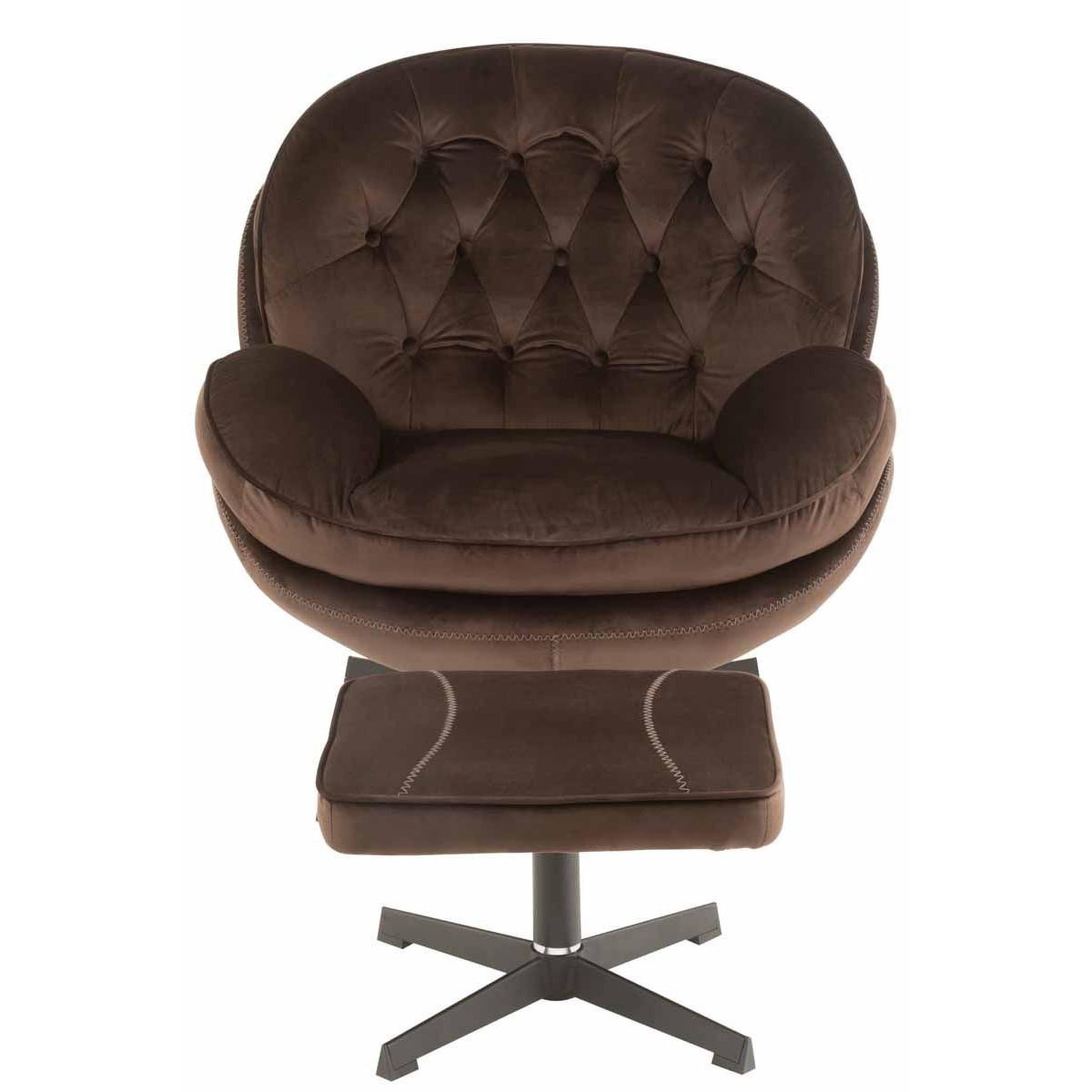 Voir la diapositive 4 : J-LINE Fauteuil & repose-pieds  relax  88cm marron foncé