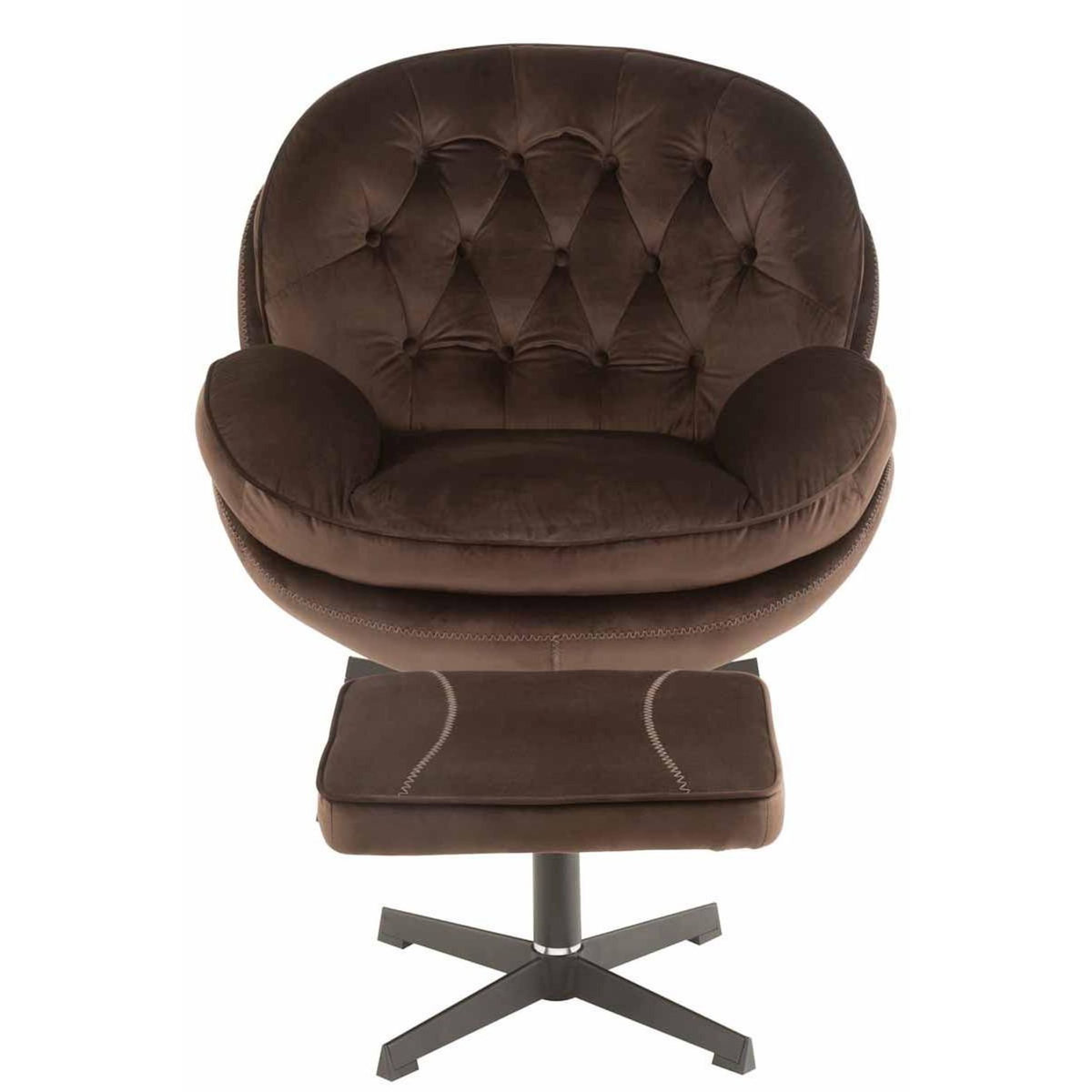 Paris Prix Fauteuil & Repose-Pieds  Relax  88cm Marron Foncé