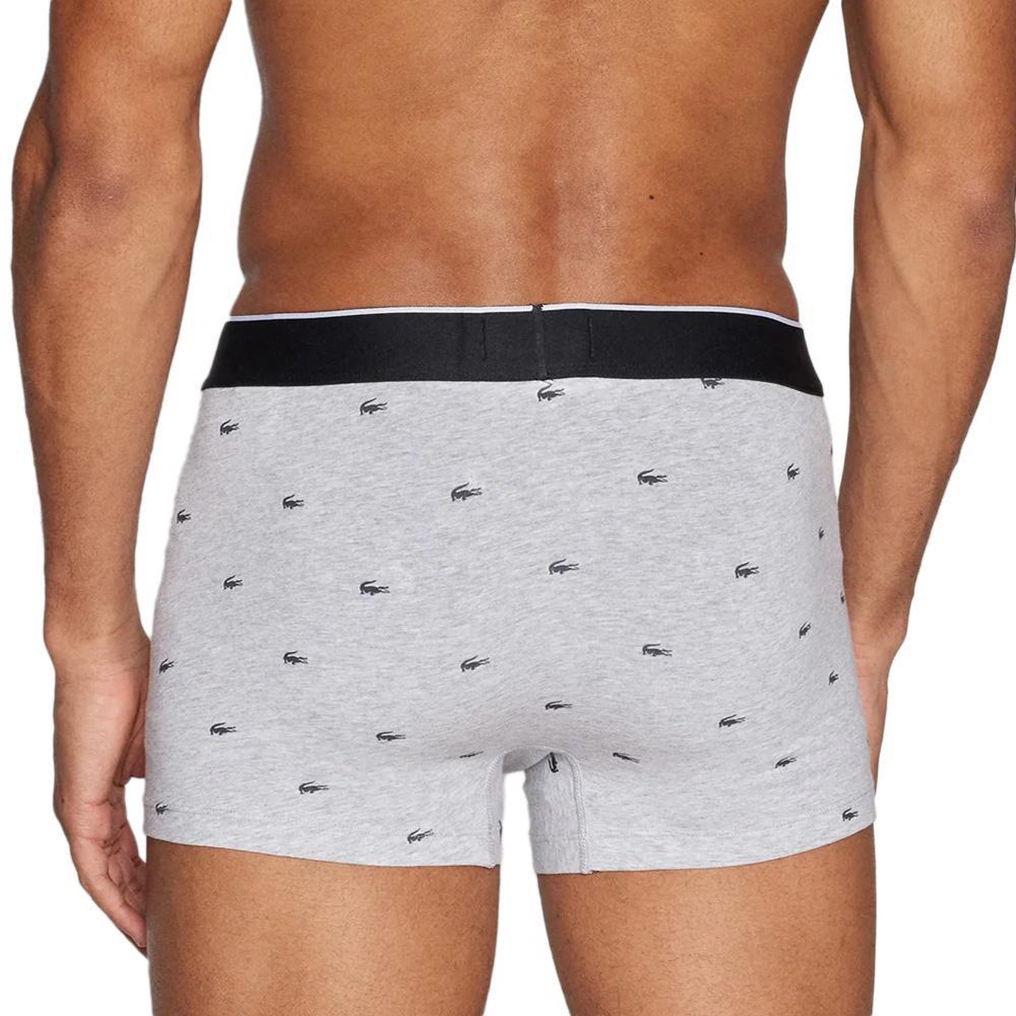 Voir la diapositive 5 : Lacoste X3 Boxers Gris/Noir Homme Lacoste LOGO 5H3411