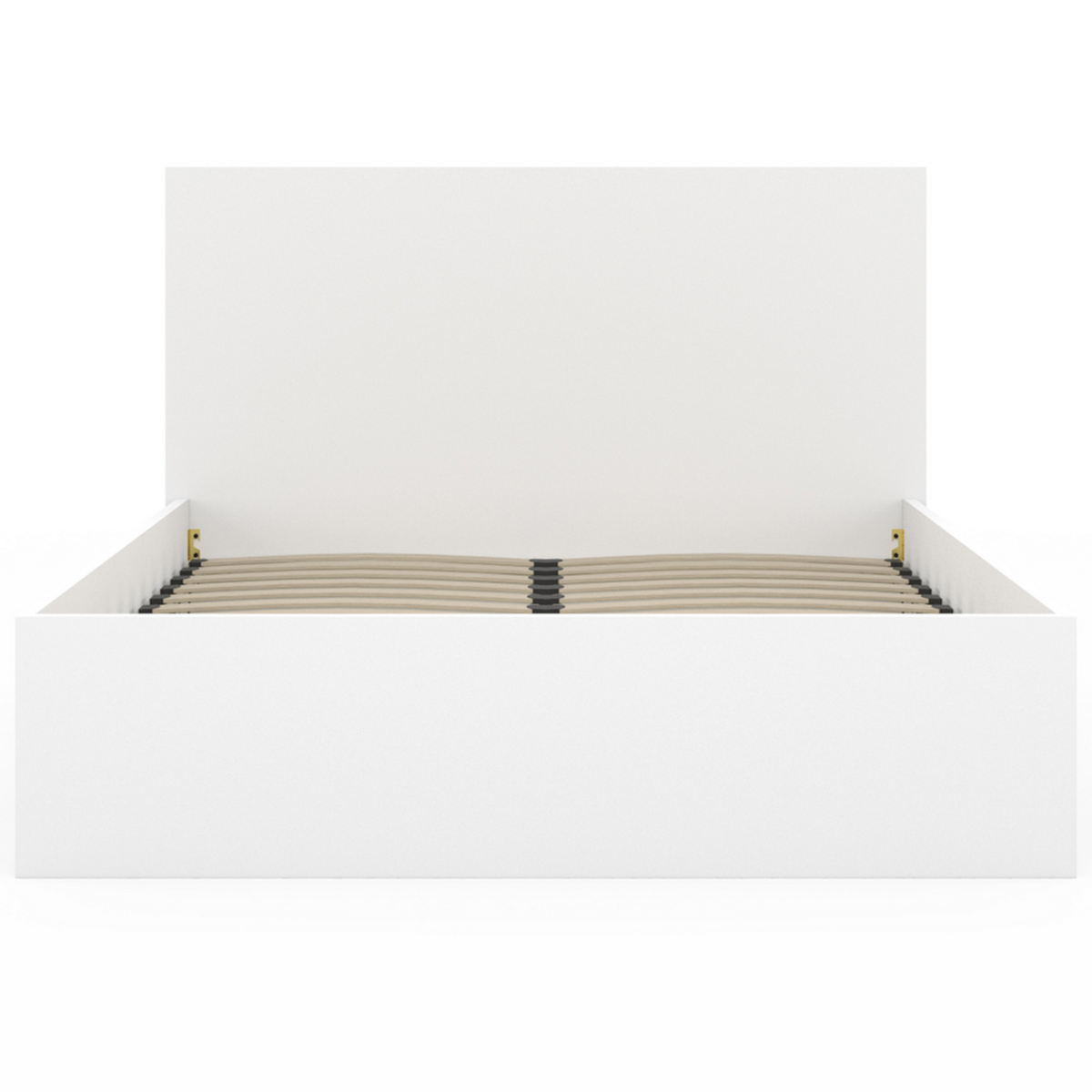 ID MARKET Lit coffre double SEASIDE avec tête de lit et sommier 140 x 190 cm blanc