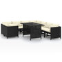 Voir la diapositive 1 : VIDAXL Salon de jardin 9 pcs avec coussins Resine tressee Noir