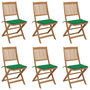 Voir la diapositive 1 : VIDAXL Chaises pliables de jardin lot de 6 avec coussins Bois d'acacia