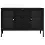 Voir la diapositive 3 : VIDAXL Buffet Noir 105x35x70 cm Acier et verre trempe