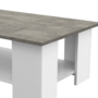 Voir la diapositive 5 : ID MARKET Table basse rectangulaire ELI blanche plateau effet béton