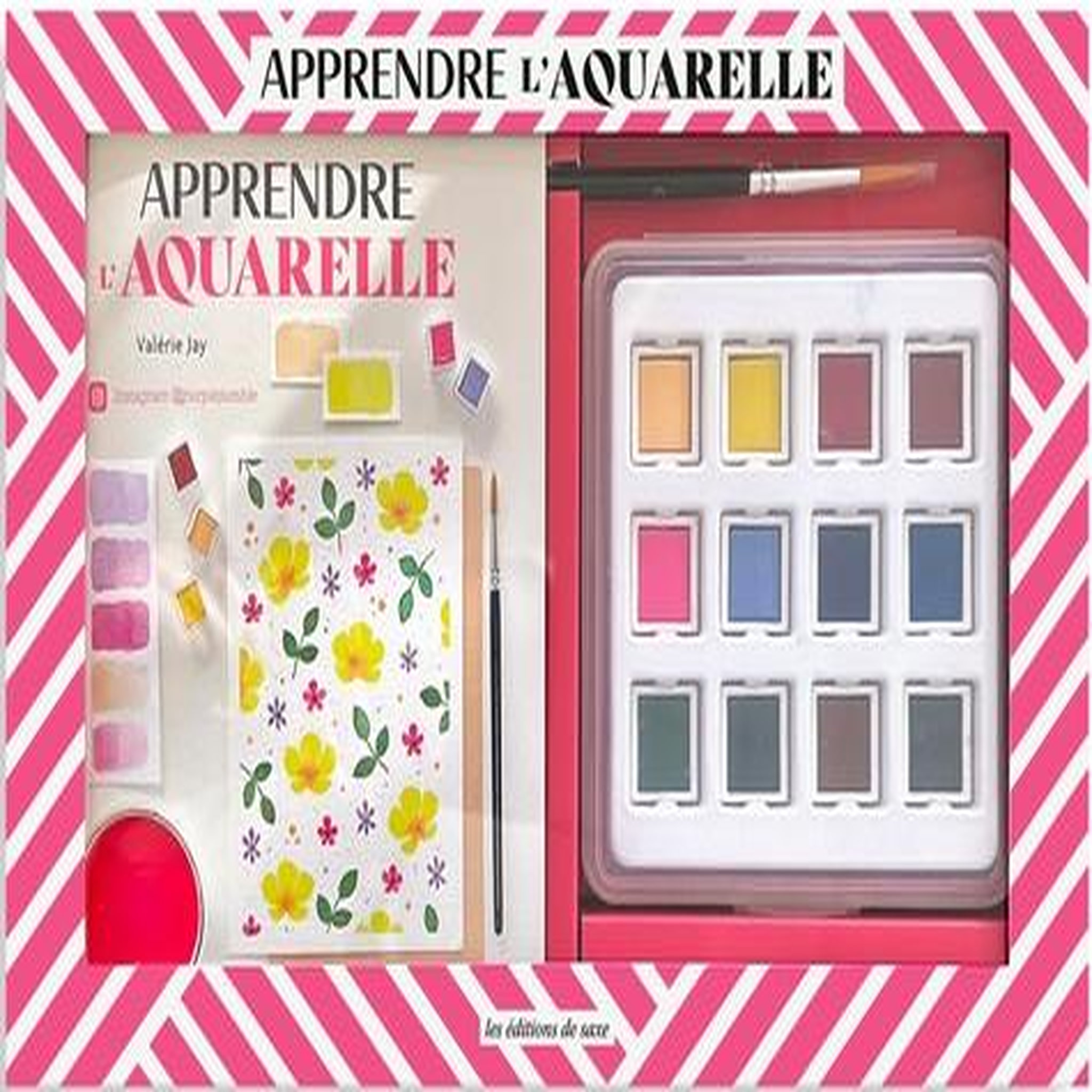 APPRENDRE L'AQUARELLE. AVEC 1 PALETTE, 12 GODETS, 1 PINCEAU ET 8 FEUILLES DE PAPIER AQUARELLE, Jay Valérie