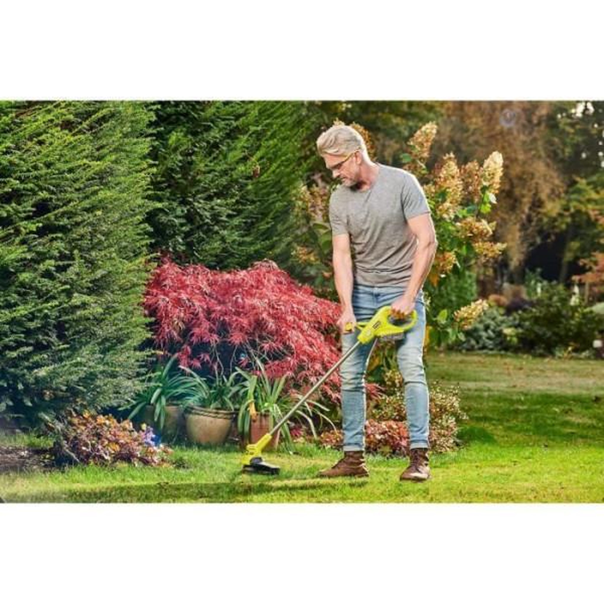 Voir la diapositive 3 : Ryobi RYOBI - Coupe-bordures / dresse-bordures 18V ONE+ - Ø coupe 23 cm - Ø fil 1 x 1,6 mm - vendu sans batterie ni chargeur - RY18L