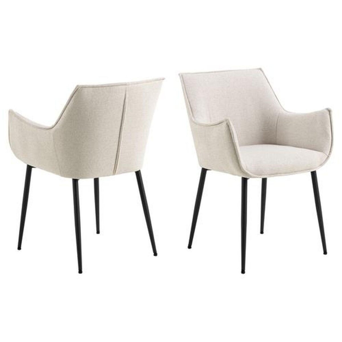 TOILINUX Lot de 2 chaises de salle à manger avec accoudoirs SORRENTO