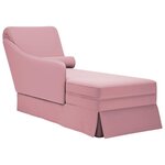 VIDAXL Fauteuil long avec traversin et accoudoir droit rose velours