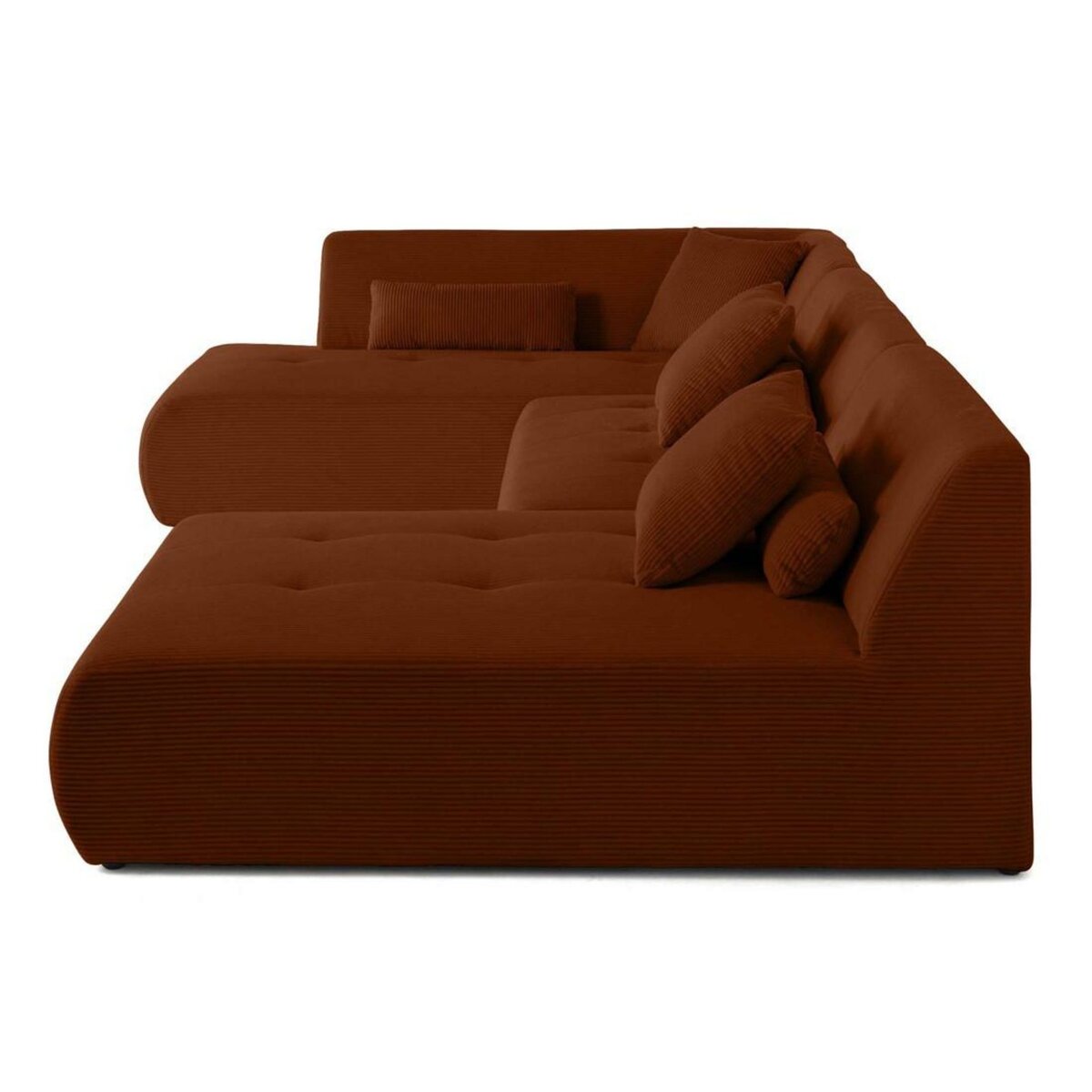 LISA DESIGN Onyx - canapé panoramique modulable d'angle gauche 7 places - en velours côtelé