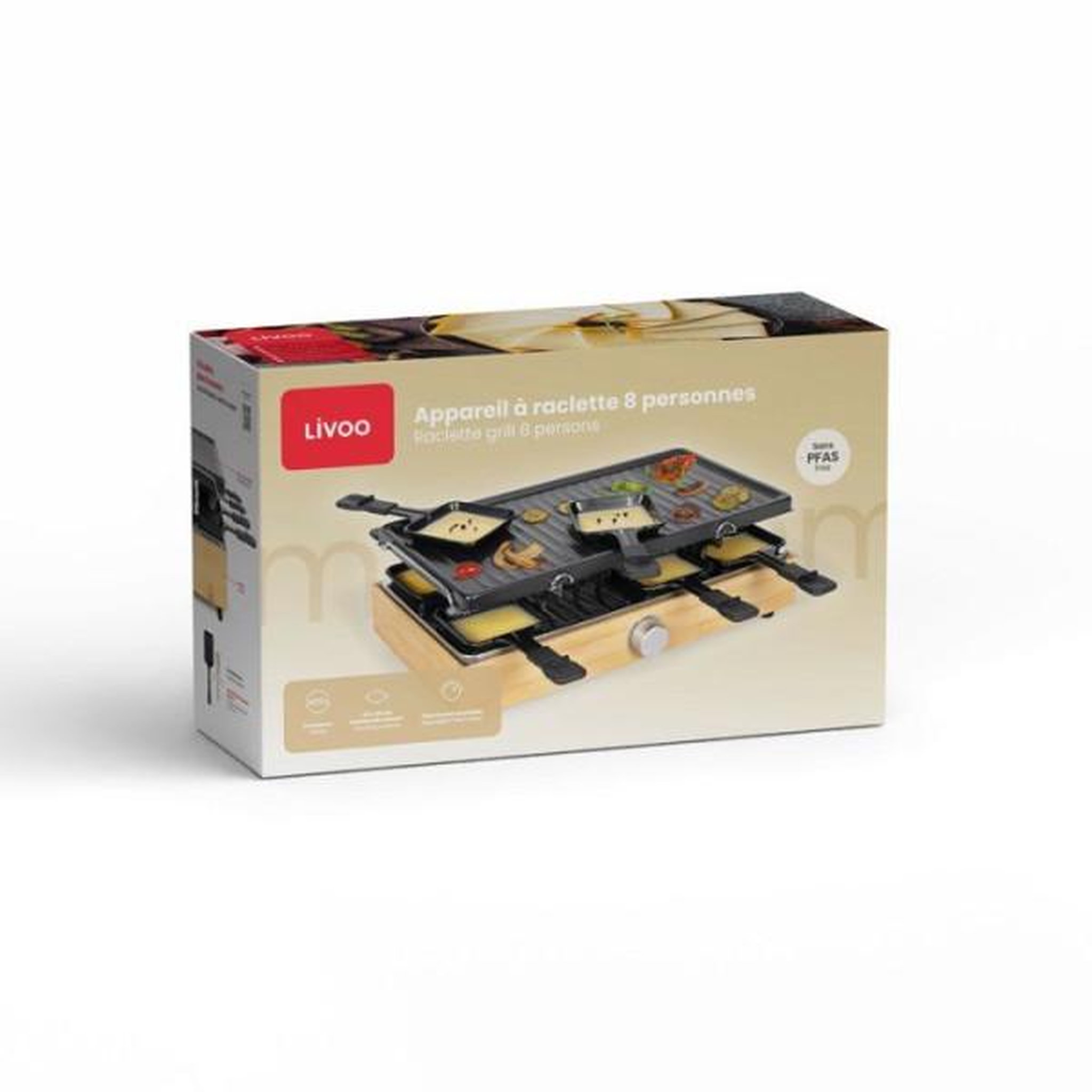 Voir la diapositive 5 : LIVOO Appareil à raclette 8 personnes 1400w - DOC336