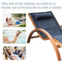 Voir la diapositive 6 : OUTSUNNY Transat chaise longue design style tropical bois massif naturel coloris beige noir