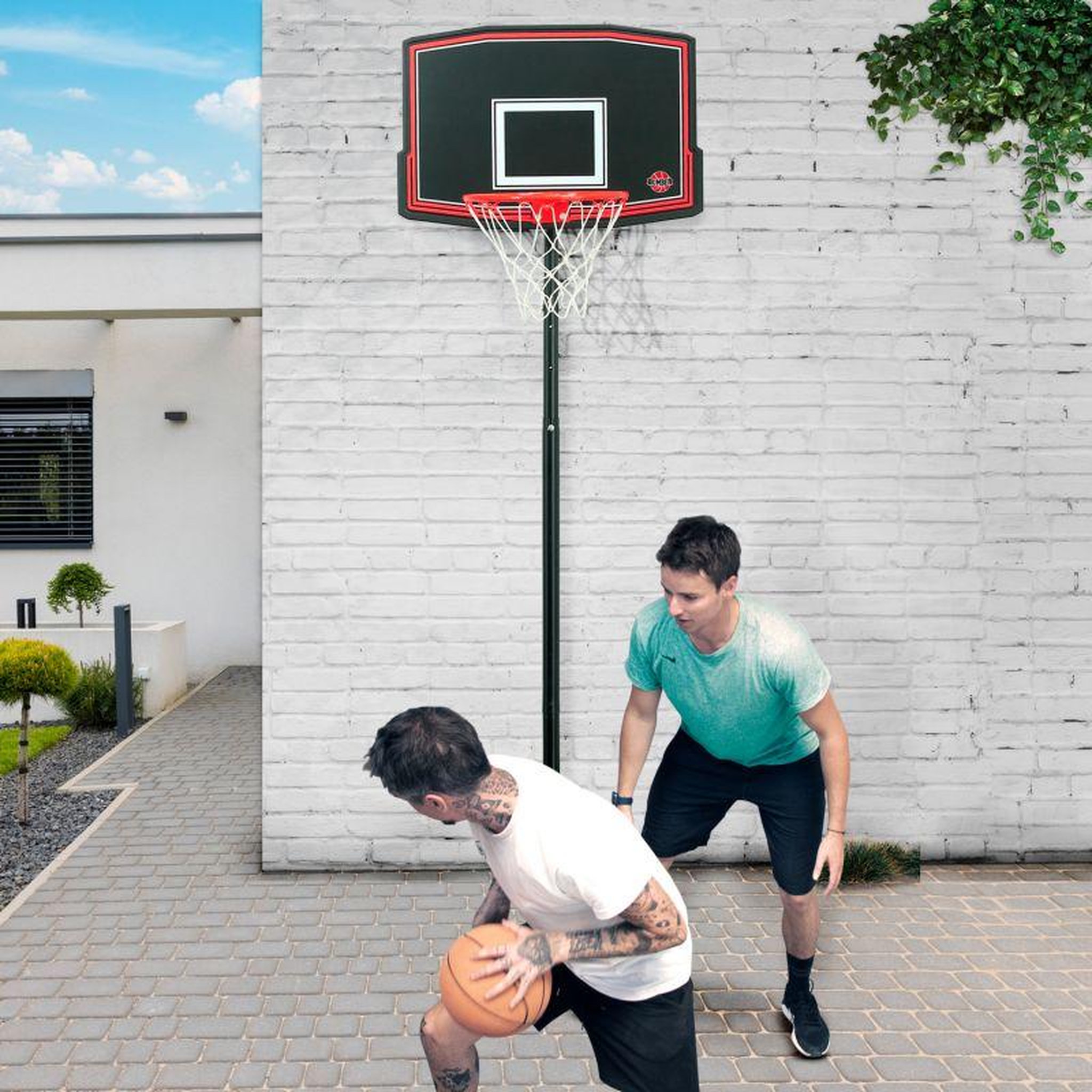 Voir la diapositive 3 : BUMBER Panier de Basket sur Pied Mobile Phoenix - Hauteur de 2 à 2m60- Pompe et Ballon inclus