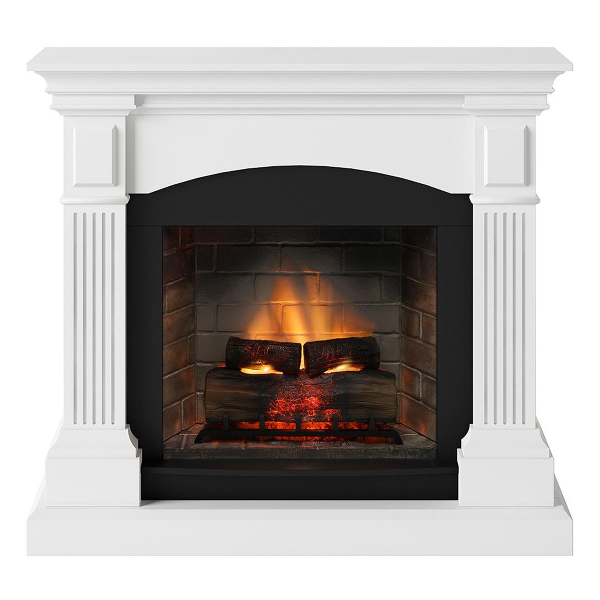 CENTRALE BRICO Cheminée électrique connectée 1400W - MAGNA Powerflame 2 - effets flammes 3D et crépitement - Blanc