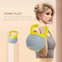 Voir la diapositive 6 : HOMCOM Kettlebell 6 Kg - prise ergonomique - entraînement musculaire & haltérophilie - PVC gris jaune