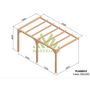 Voir la diapositive 2 : JARDIDECO Pergola adossée en lamellé-collée Calais 500 x 300 cm - Mardeland