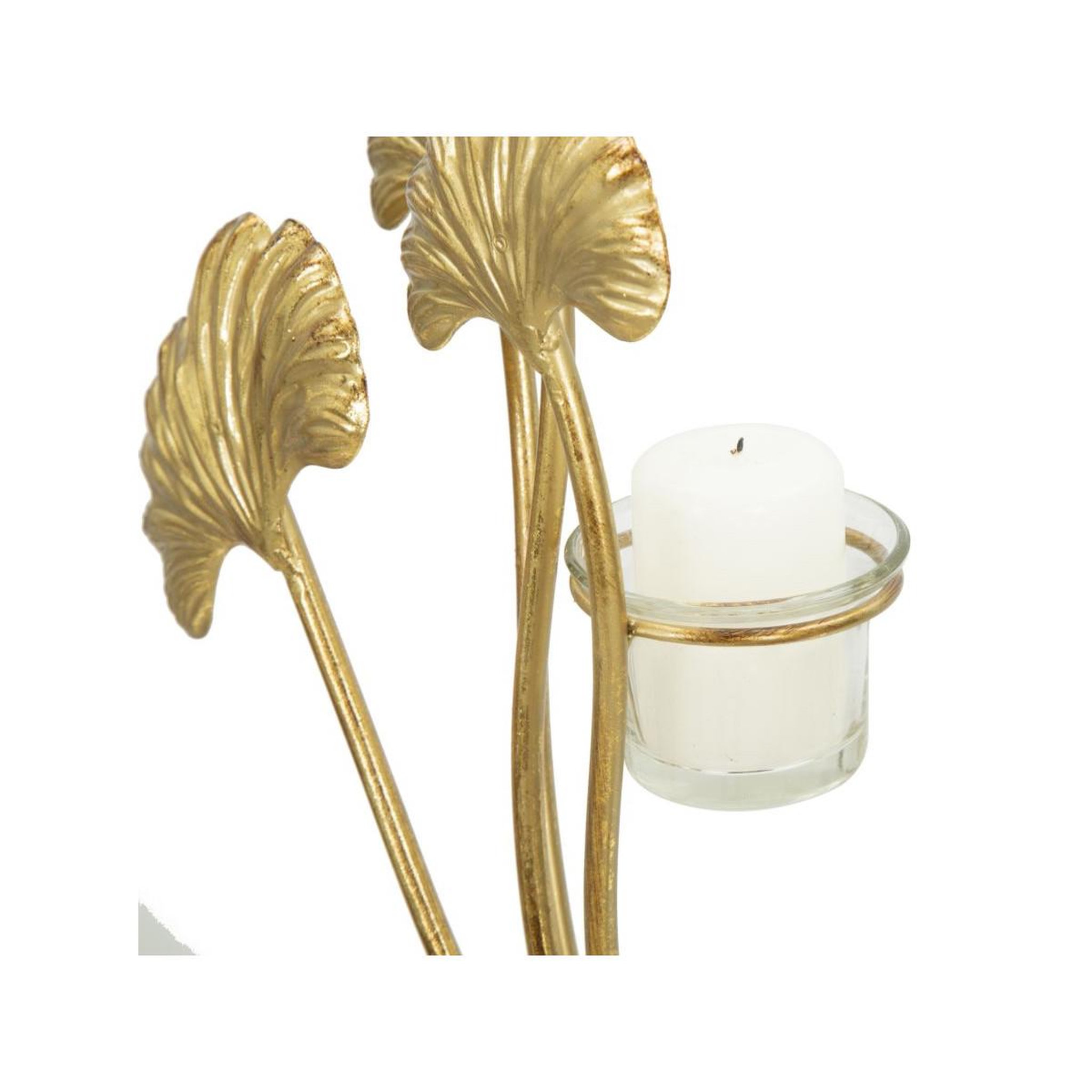 Voir la diapositive 6 : Paris Prix Bougeoir design en métal  iris  55cm or
