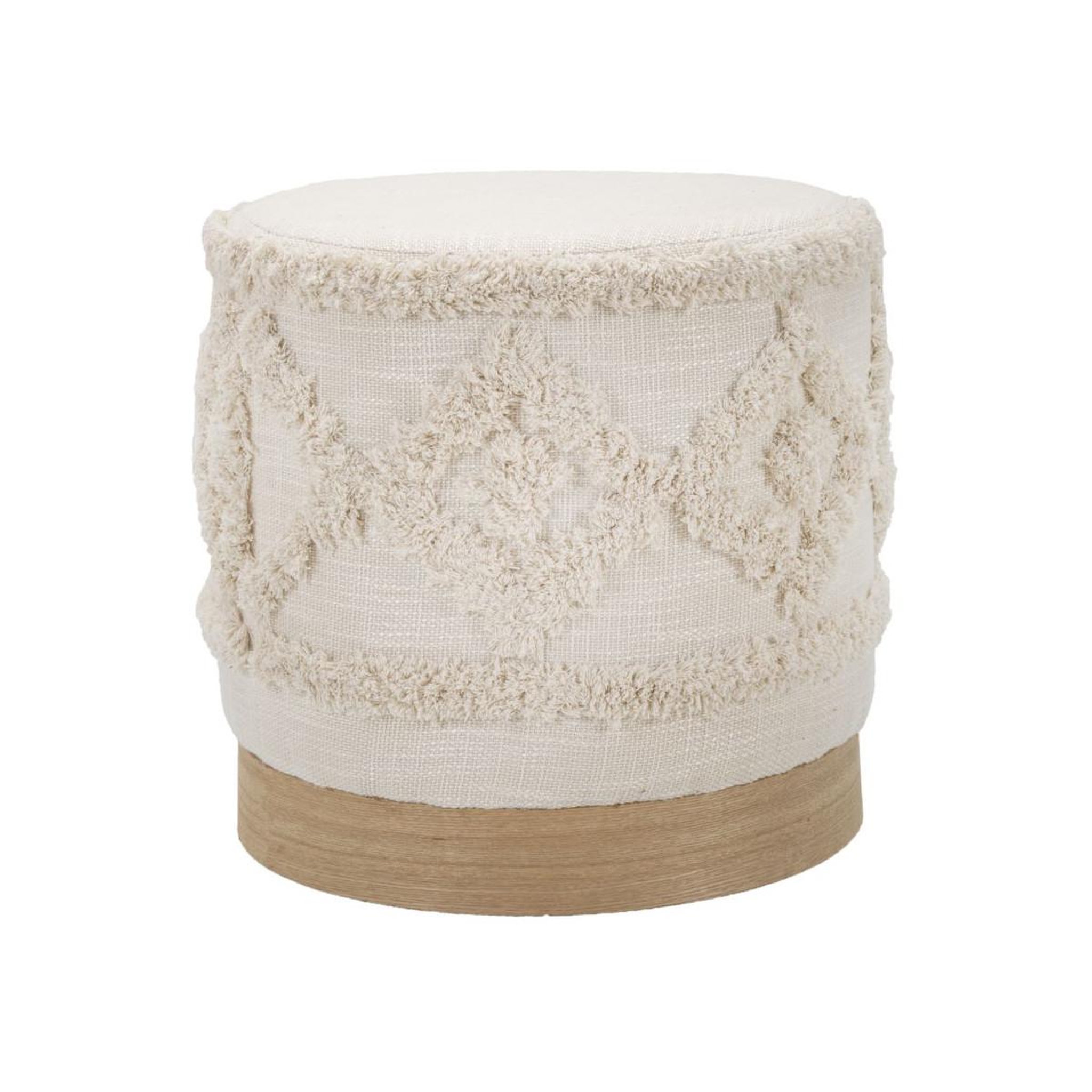 Paris Prix Pouf effet tufté  damasco  40cm beige