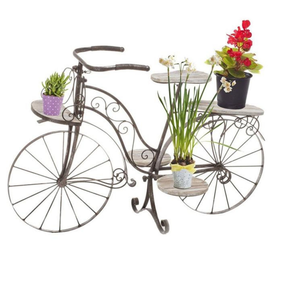 HESPERIDE Porte-Plantes en Bois  Vélo  97cm Chêne