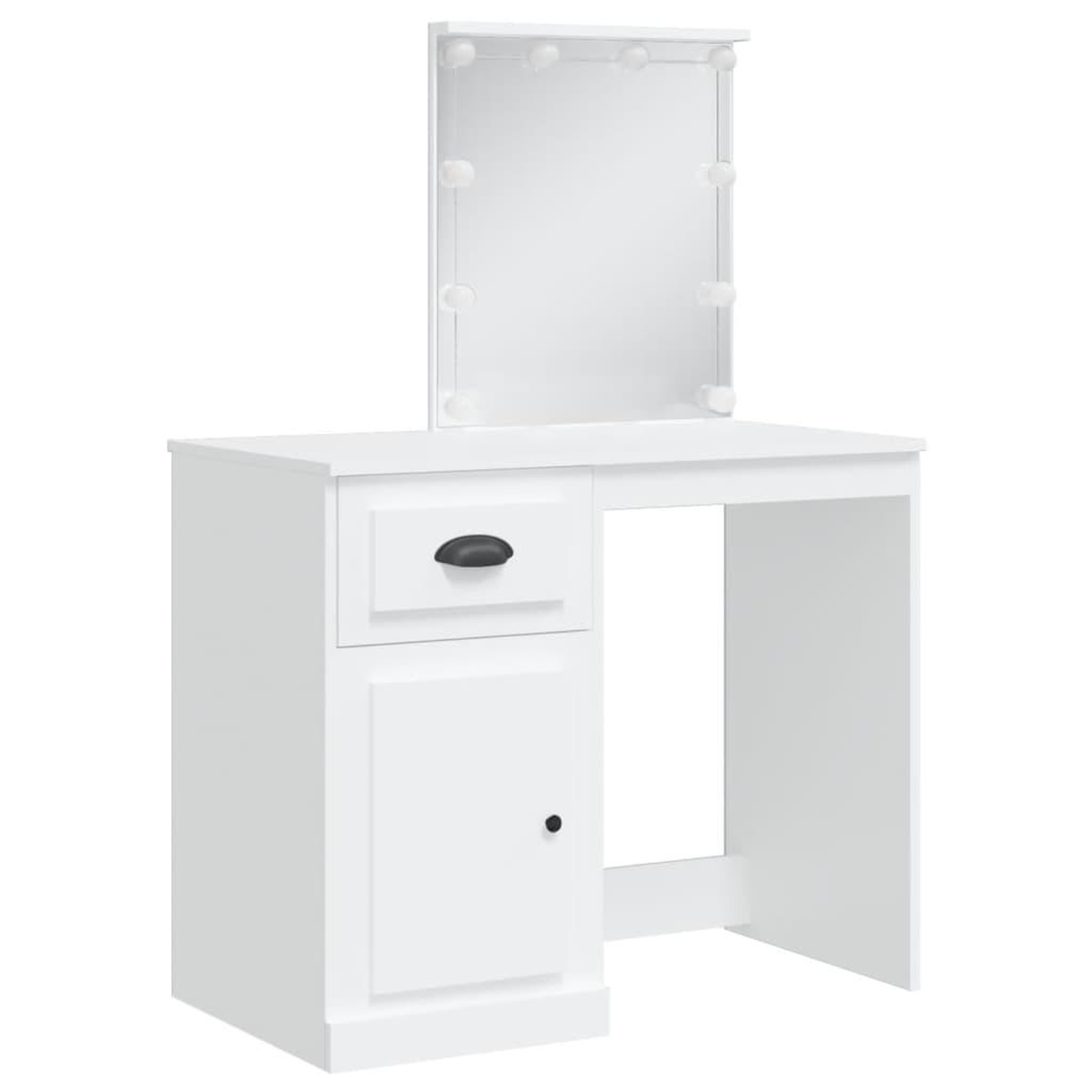 Voir la diapositive 3 : VIDAXL Coiffeuse avec lumieres LED blanc 90x42x132,5 cm