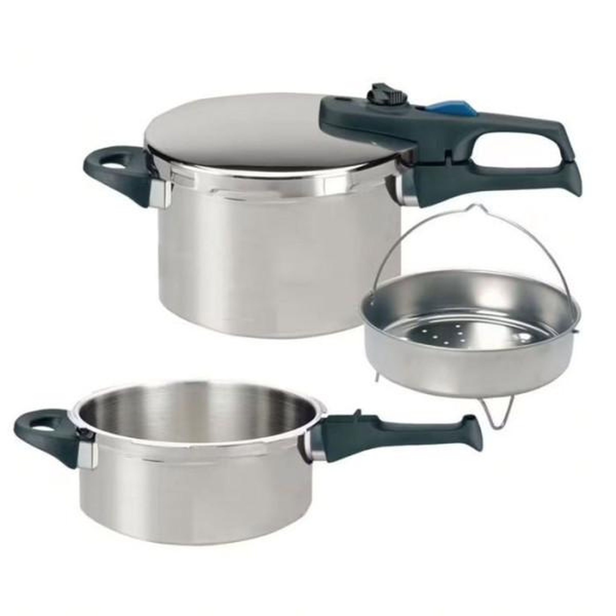 Voir la diapositive 1 : Fackelmann Autocuiseur vapeur - fackelmann - elo praktika plus xl - acier inoxydable 18/10 - 22 cm - 3 a 6 litres