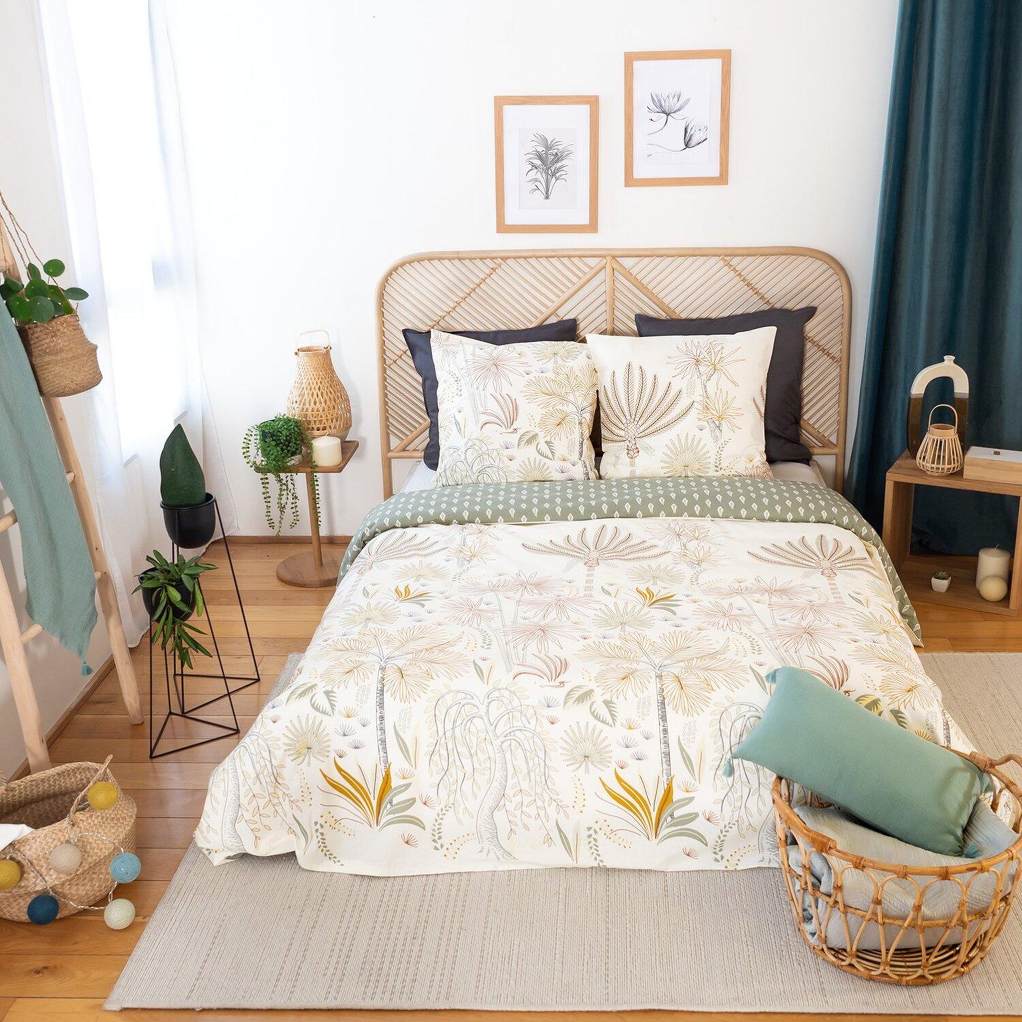 Voir la diapositive 1 : Home collection Parure housse de couette 100% coton 57fils tinguelie