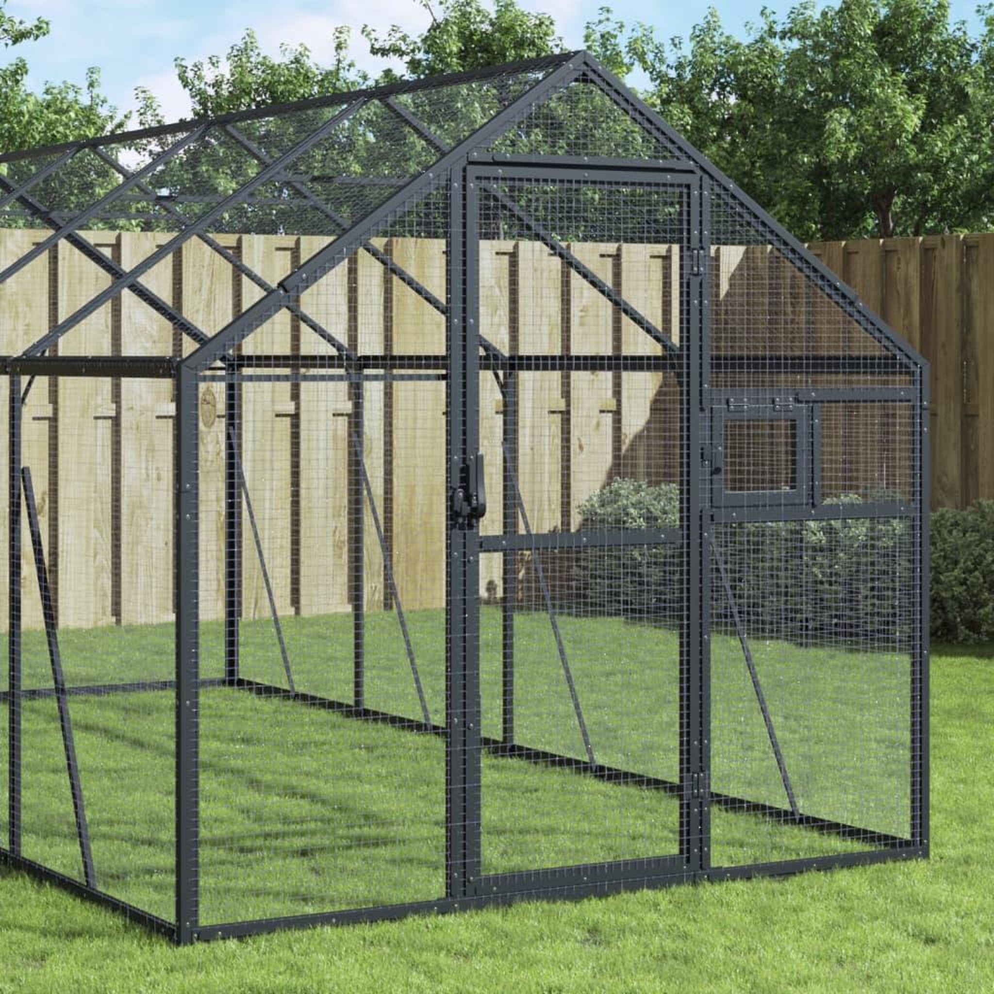 VIDAXL Voliere anthracite 1,79x6x1,85 m aluminium