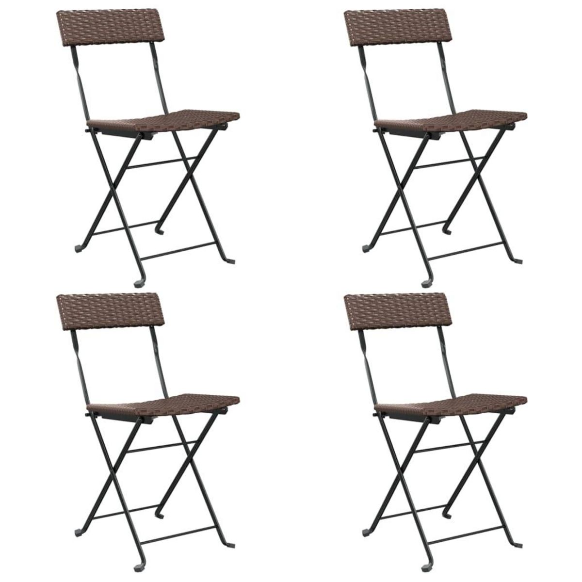 VIDAXL Chaises de bistrot pliantes lot de 4 Resine tressee et acier