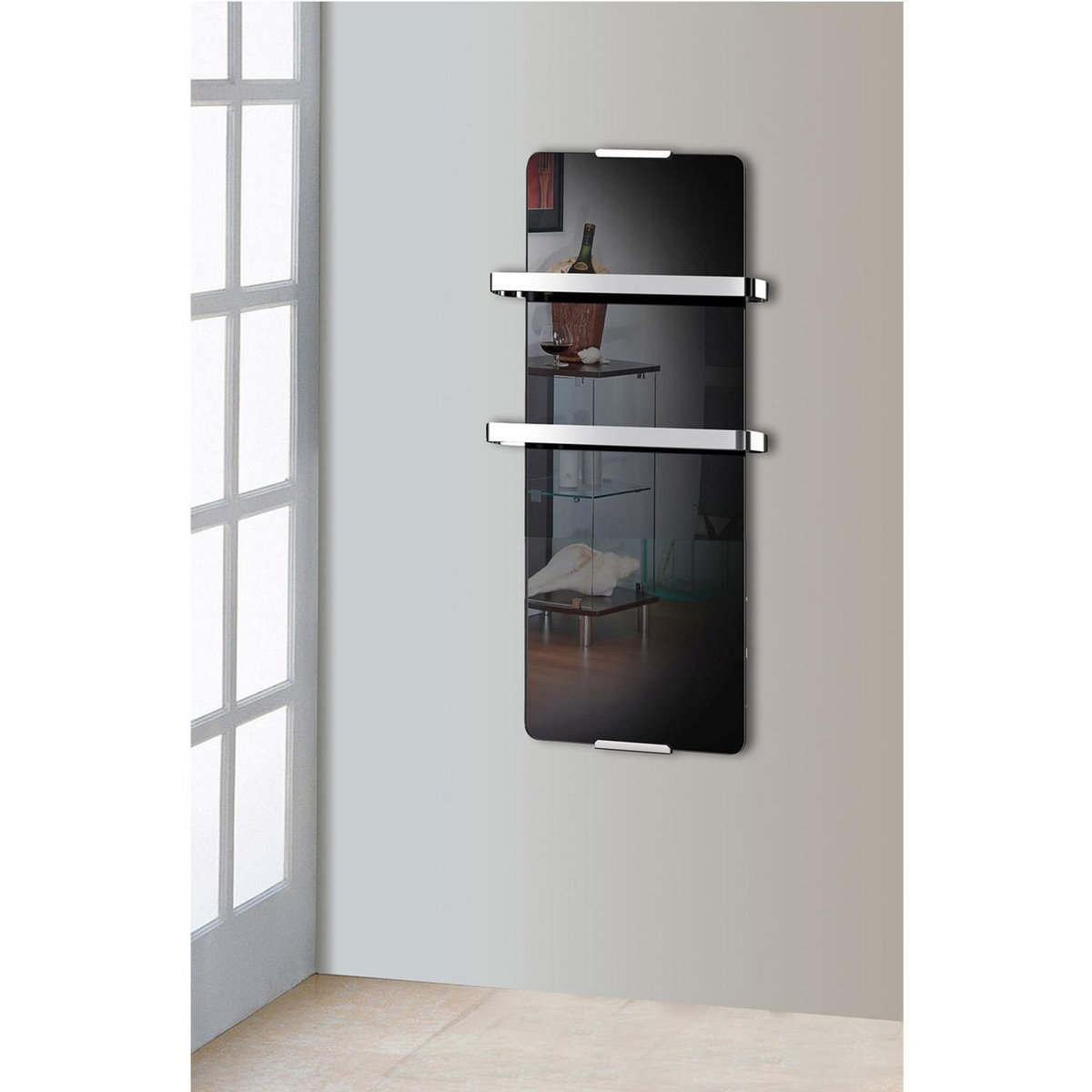 Chemin'arte Radiateur sèche serviette électrique 600w noir - 176