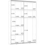 Voir la diapositive 5 : MARKET24 Armoire 2 portes coulissantes multifonction - Blanc mat - L 120 x P 41,6 x H 190,5 cm - OZZULA