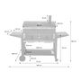 Voir la diapositive 3 : SWEEEK Barbecue Grill charbon de bois - Bernard XL Noir - Avec récupérateur de cendres. aérateurs. bac charbon ajustable et tablettes rabattables. L 160 x P 107.5 x H 141cm