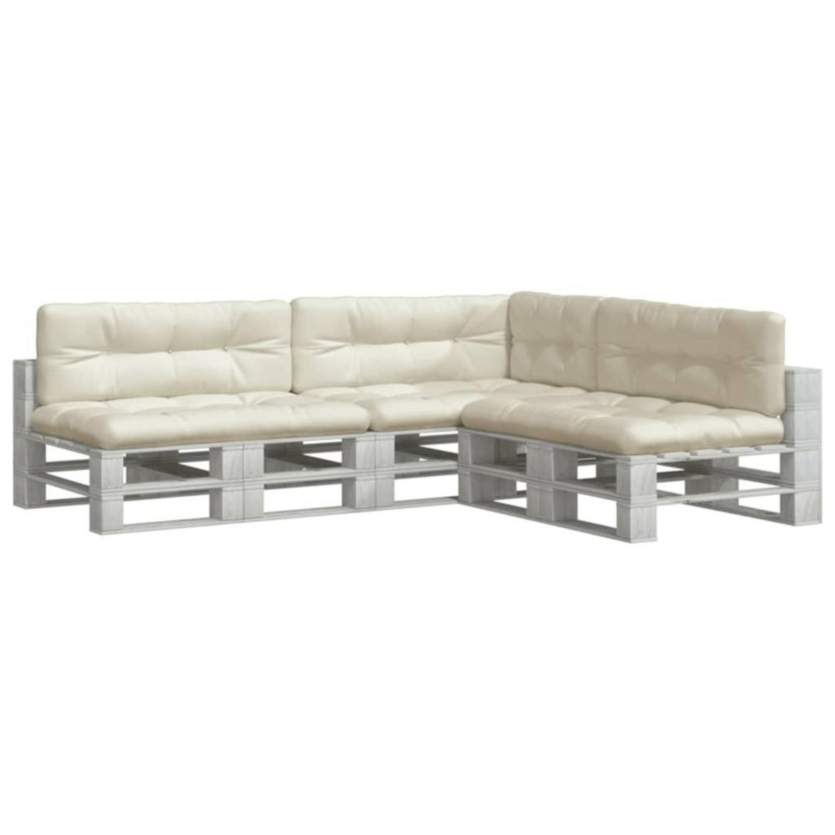 VIDAXL Coussins de palette lot de 7 creme tissu