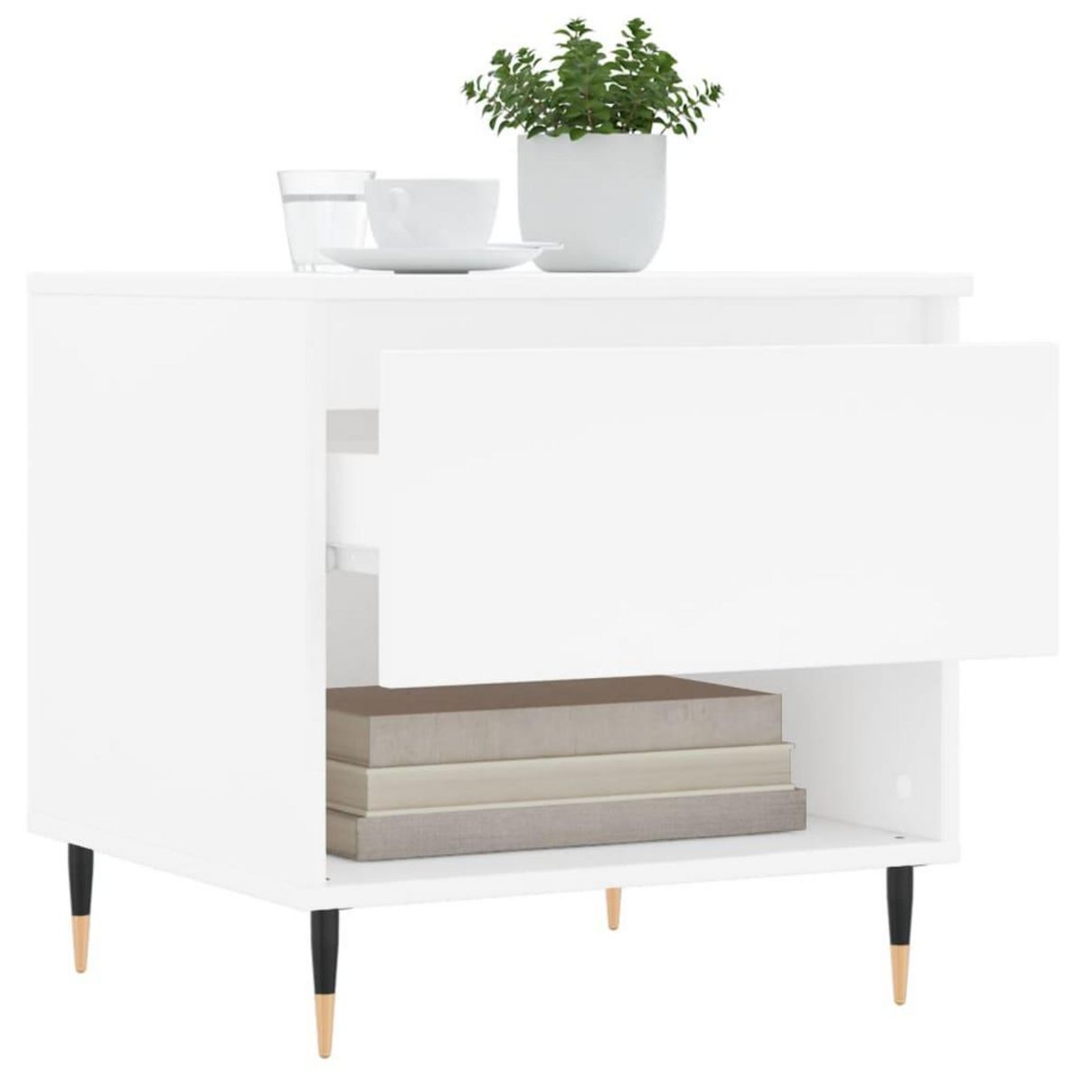 VIDAXL Table basse blanc 50x46x50 cm bois d'ingenierie