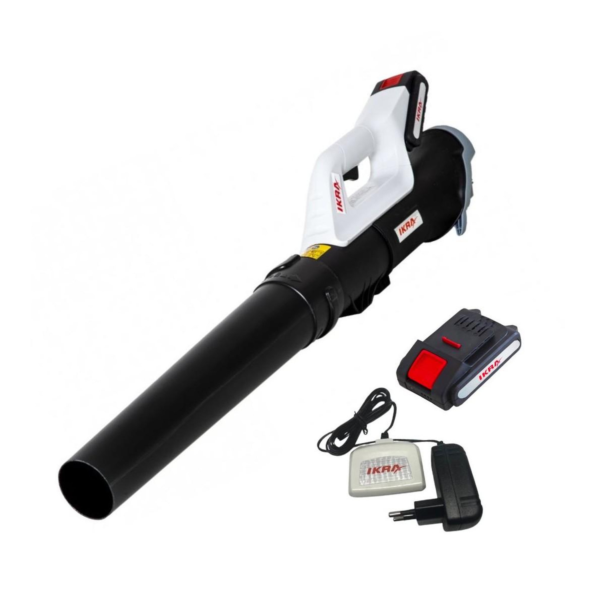 Ikra Souffleur de feuilles sans fil 20v 2ah – souffleur jardin 150 km/h + batterie + chargeur terrasse allée nettoyage extérieur ikra