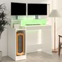 Voir la diapositive 4 : VIDAXL Bureau lumieres LED Blanc brillant 97x45x90cm Bois d'ingenierie