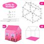 Voir la diapositive 6 : HOMCOM Tente enfant tente de jeu tente chateau de princesse dim. 93L x 69l x 103H cm 2 portes polyester rose