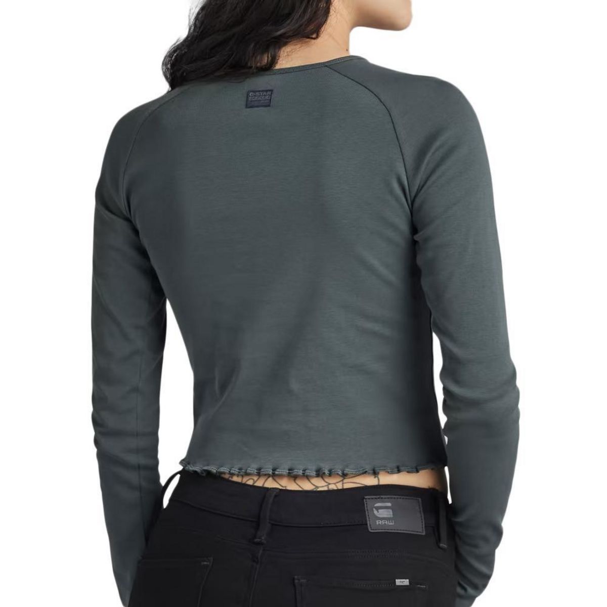 G-Star Raw T shirt Manches longues  Foncé Femme G Star Cropped Baby Sis Raglan