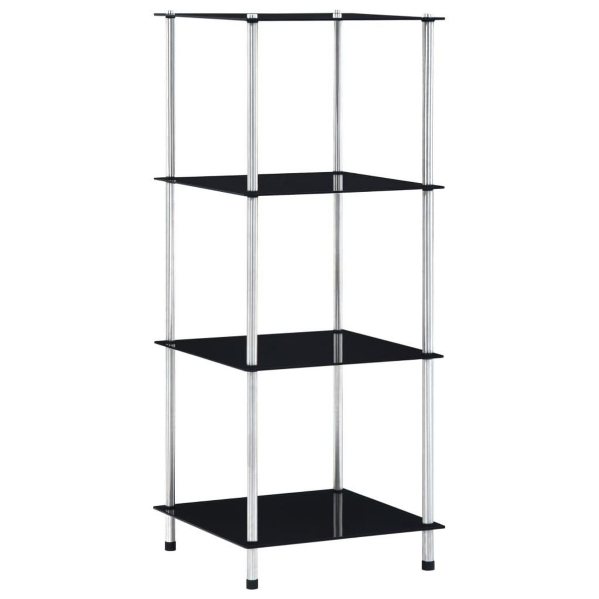VIDAXL Etagere 4 niveaux Noir 40x40x100 cm Verre trempe