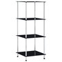 Voir la diapositive 1 : VIDAXL Etagere 4 niveaux Noir 40x40x100 cm Verre trempe