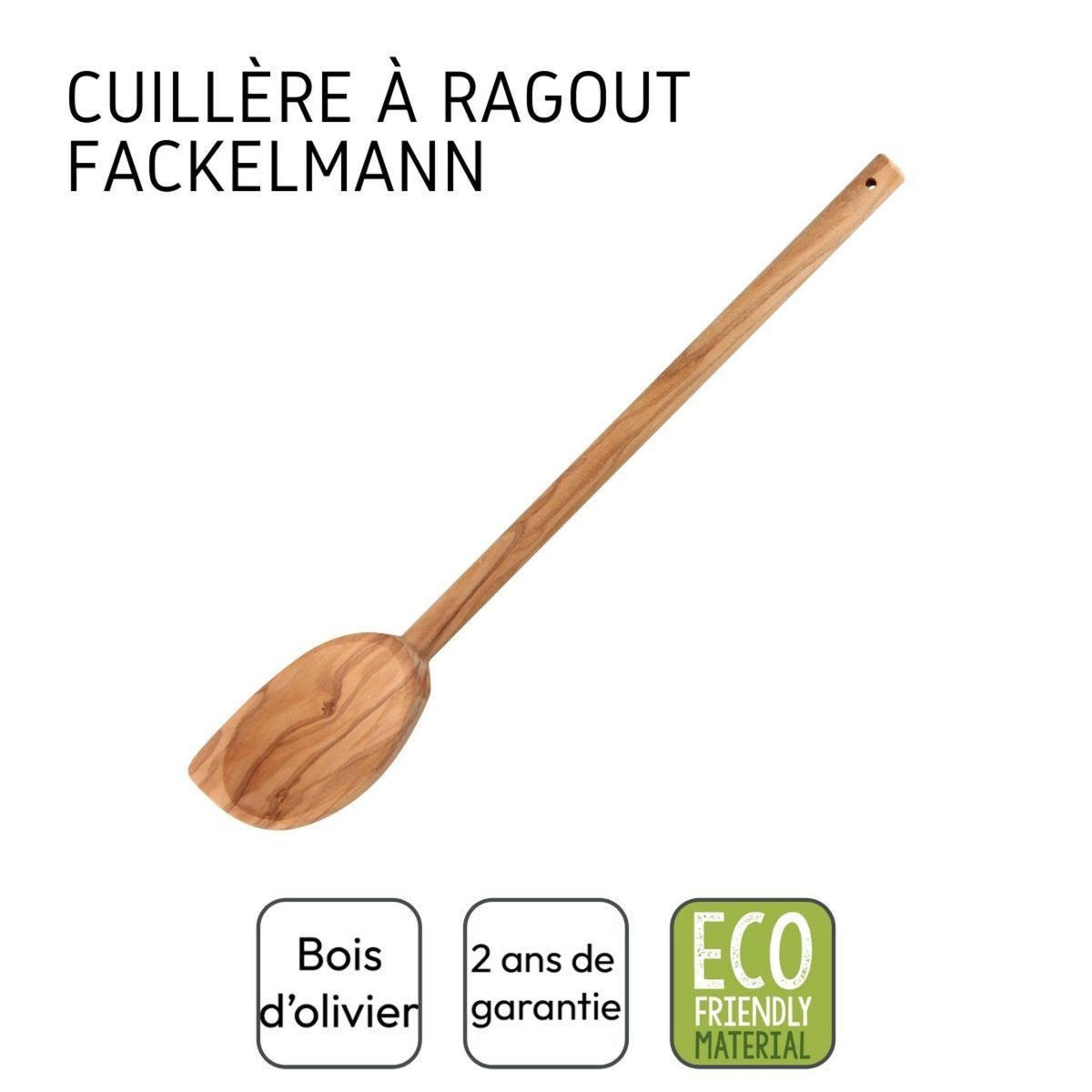 Fackelmann Ensemble de 2 Cuillères de cuisine en bois à bout pointu Fackelmann Édition Bois d'olivier