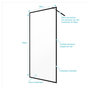 Voir la diapositive 4 : Paroi de douche à l'italienne noir 90x200 cm - DARK EDGE 90