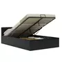 VIDAXL Cadre de lit a rangement avec LED Noir Similicuir 140x200 cm