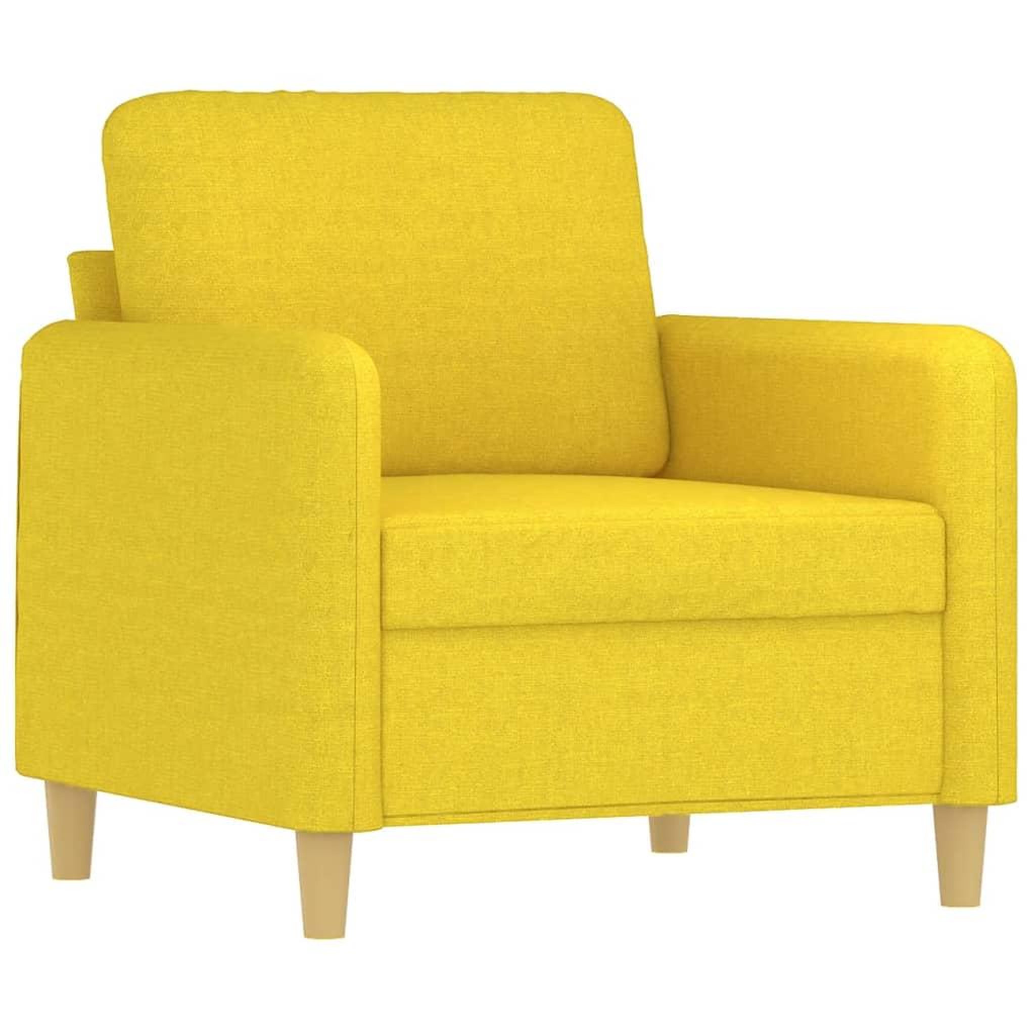 Voir la diapositive 3 : VIDAXL Ensemble de canapes 3 pcs avec coussins Jaune clair Tissu