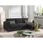 LISA DESIGN Brooke - canapé d'angle droit - convertible avec coffre - 4 places - en velours. Coloris disponibles : Gris, Jaune, Bleu, Vert, Orange, Rose, Beige