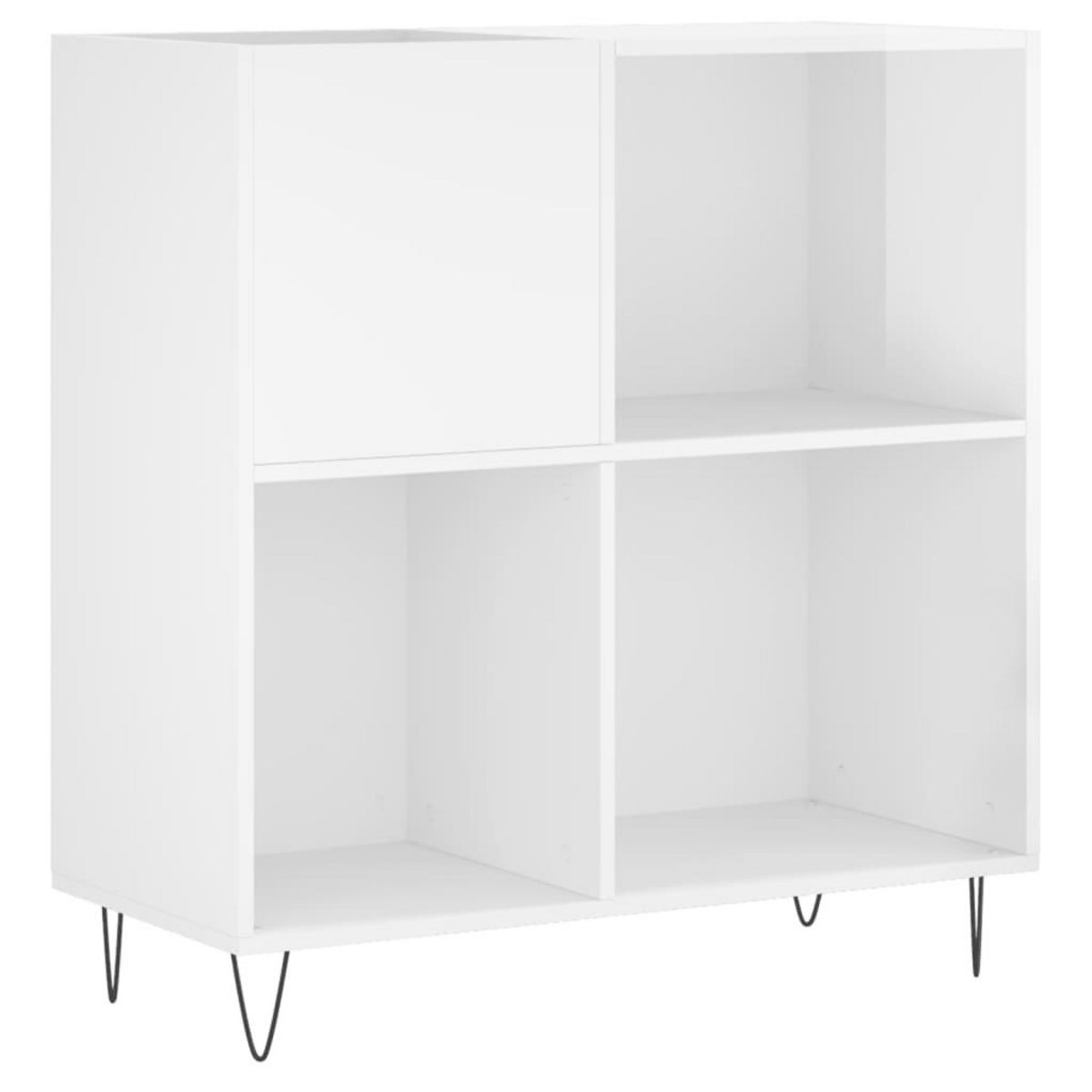 VIDAXL Armoire a disques blanc brillant 84,5x38x89cm bois d'ingenierie
