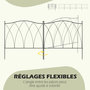 Voir la diapositive 5 : OUTSUNNY Lot de 5 clôtures de jardin décoratives en métal avec ornements - dim. totales 305L x 62H cm - noir