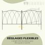 Voir la diapositive 5 : OUTSUNNY Lot de 5 clôtures de jardin décoratives en métal avec ornements - dim. totales 305L x 62H cm - noir