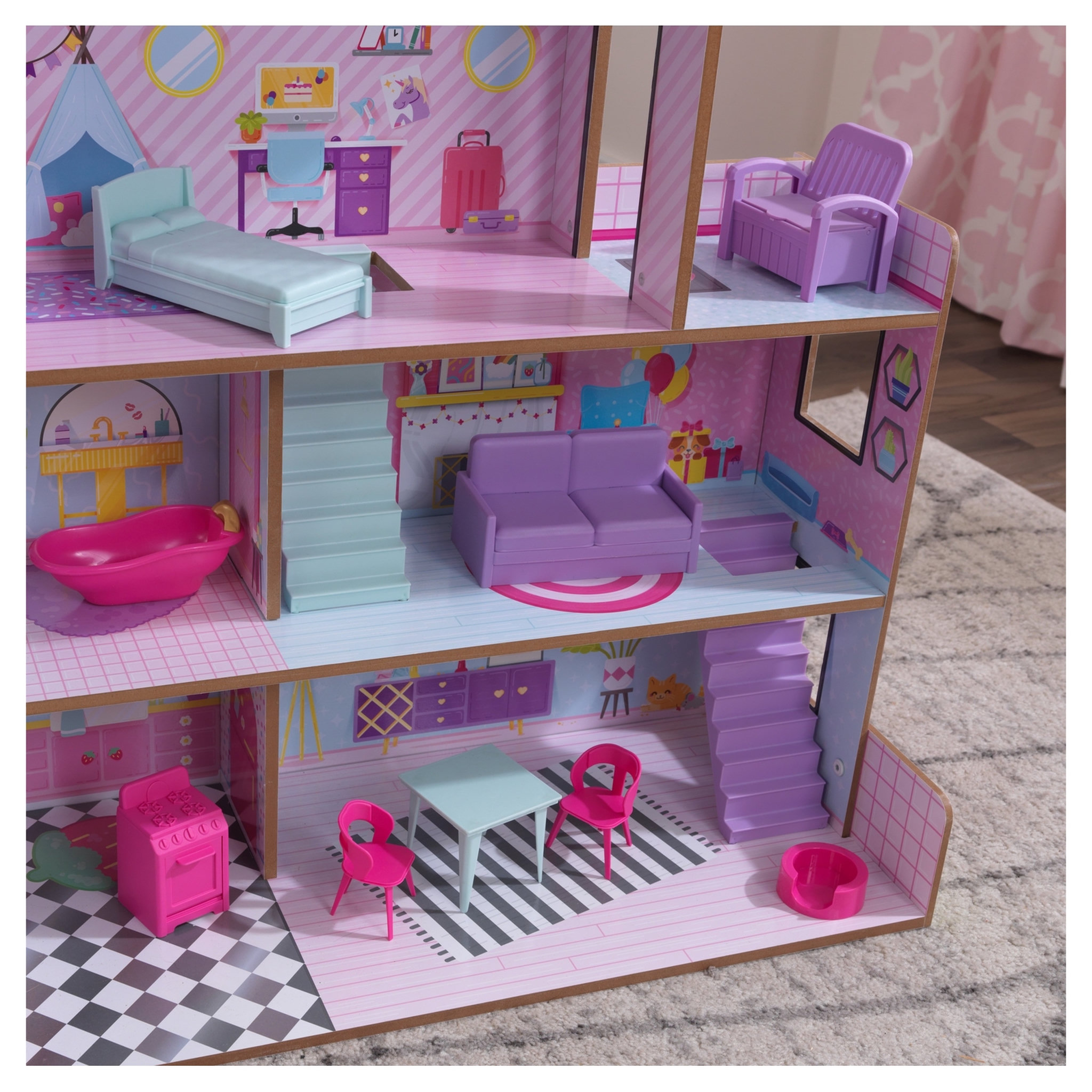 Voir la diapositive 4 : Kidkraft Maison de poupées Lolly