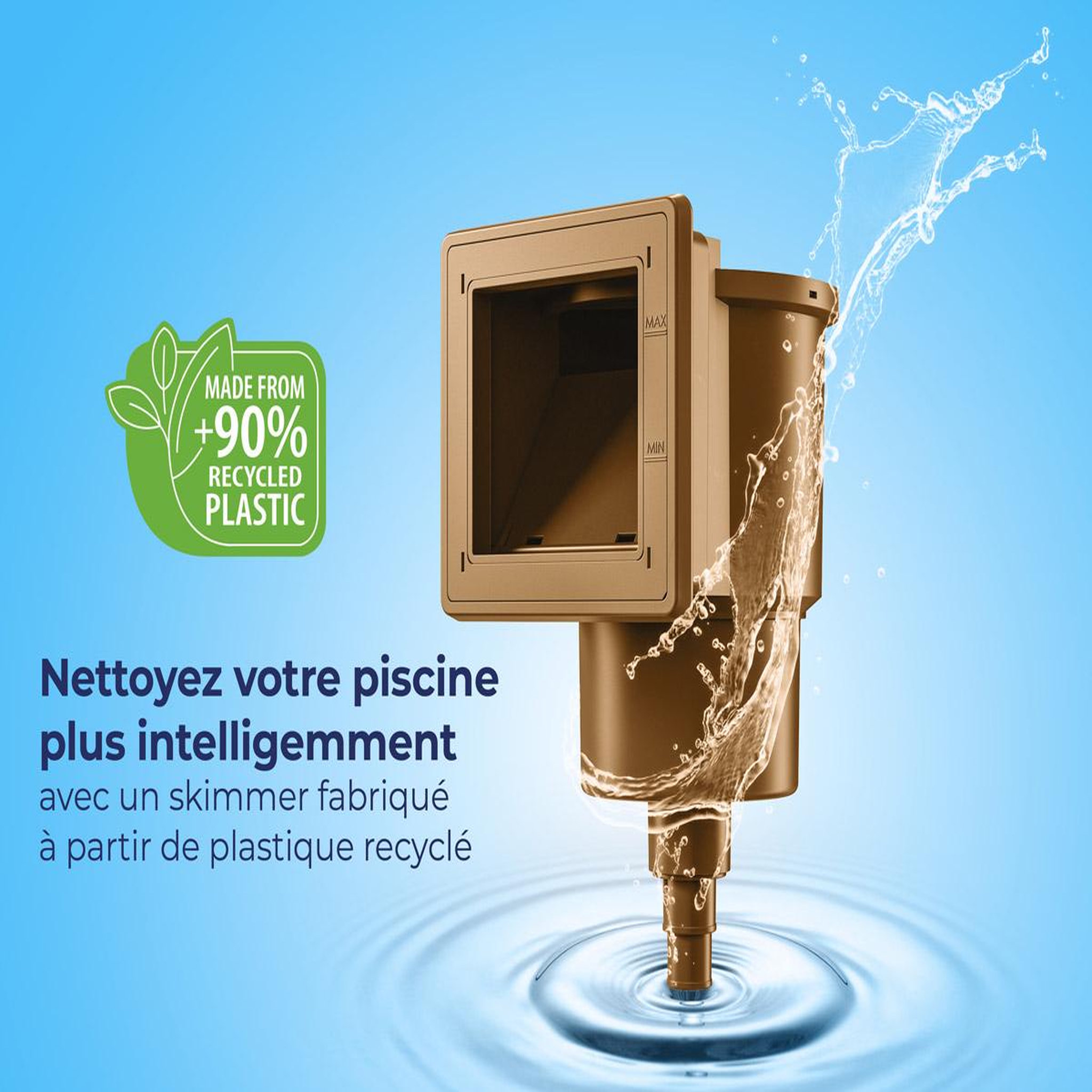 Voir la diapositive 5 : GRE Skimmer pour piscine acier blanc - gré