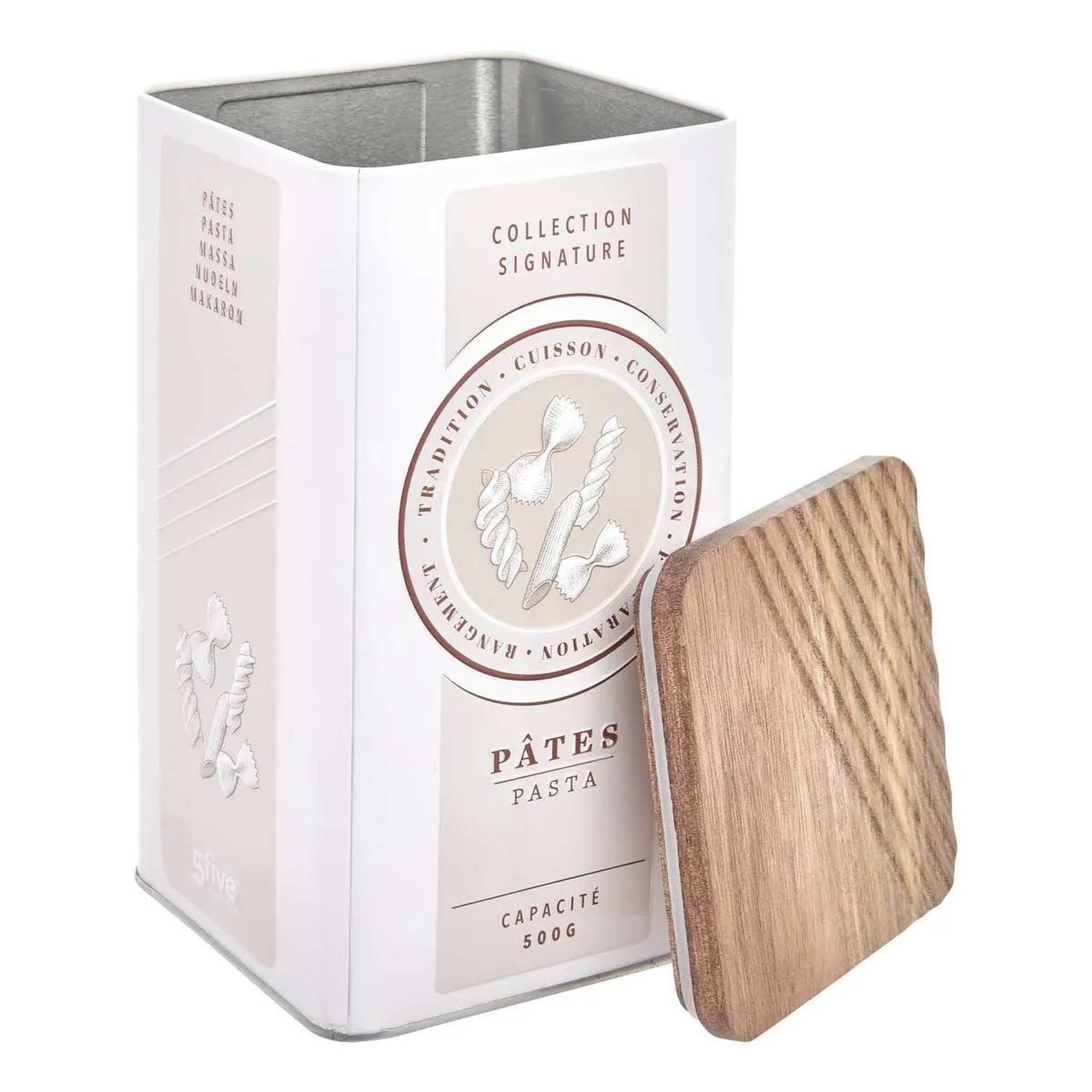 Voir la diapositive 2 : FIVE Boîte à pâtes en métal  signature  1,6l crème