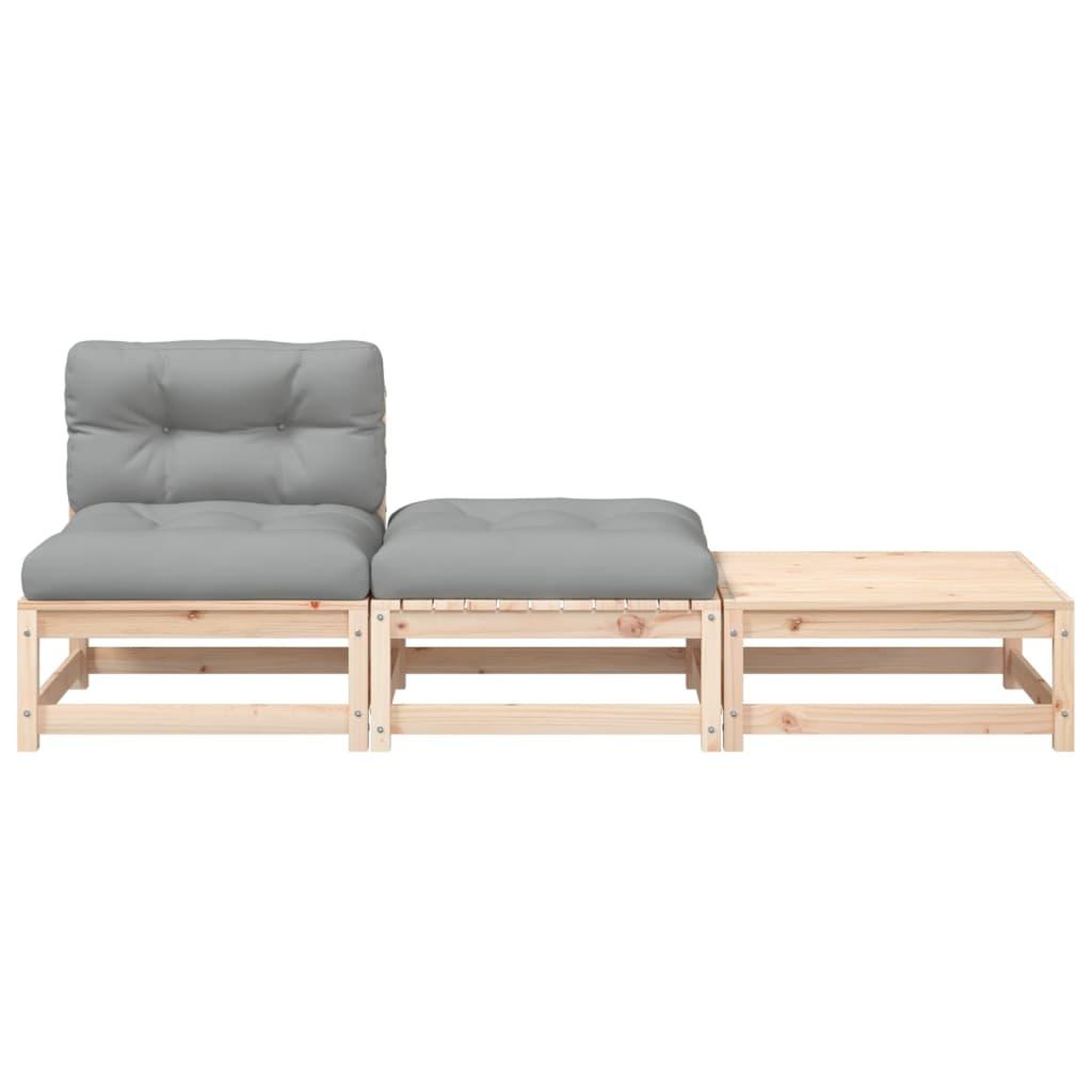 Voir la diapositive 5 : VIDAXL Canape de jardin sans accoudoirs avec coussins et repose-pieds